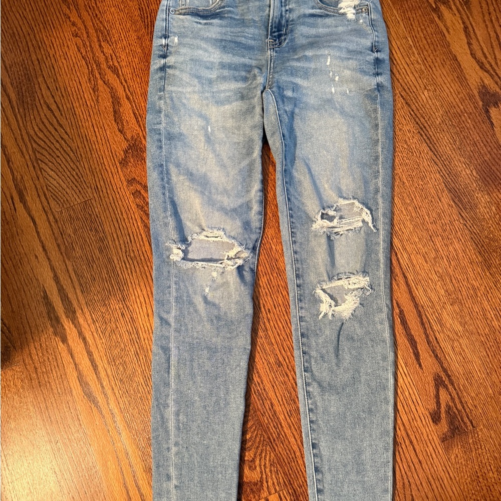 American Eagle Outfitters Medium Blue Distressed Jeans